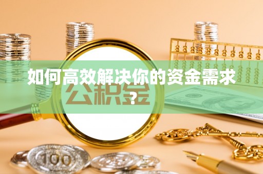 长城如何高效解决你的资金需求？